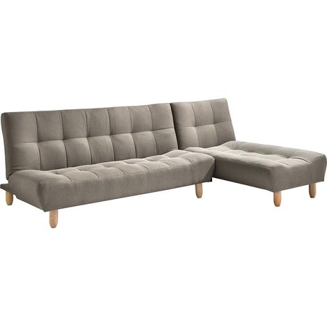 Canapé modulable convertible en tissu taupe ESTEBAN (1/5)