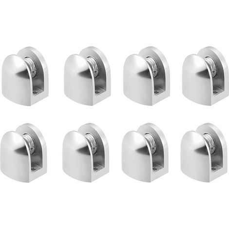 ZOLGINAH 8 Pcs Pince à Verre, Pince à Verre Pince Support, Alliage de Zinc Fixations Réglable Support, pour Tablettes en Verre de 6-10 mm d'épaisseur (1/2)