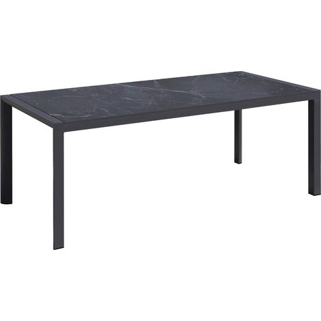 Tavolo da Giardino 90x190x75 cm in Alluminio Antracite