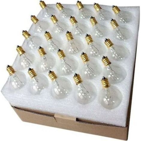 Ampoule G40 E12 7W blanc chaud – Étanche IP44 pour éclairage extérieur – Lot de 25 ampoules décoratives – Parfait pour événements et jardins