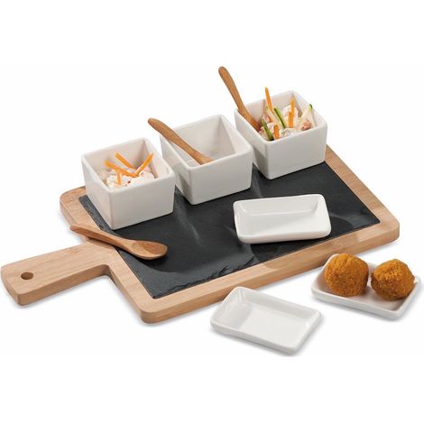 Regalo Italiano Set 9 Access Finger Food con Tagliere 32 x 18 Cm