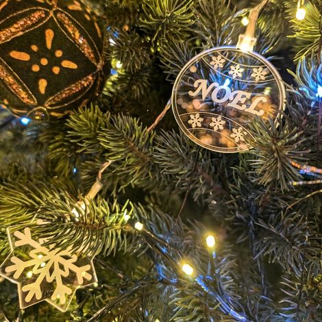 Guirlande lumineuse de Noël motifs acrylique LED blanc chaud 2,25 m (1/4)