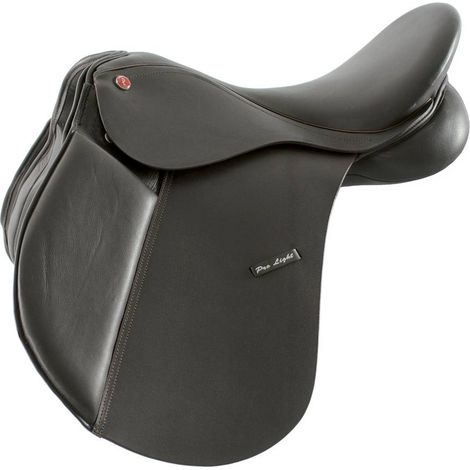 17,5", Noir: Selle Perugia pour costume en cuir avec ouverture interchangeable au garrot