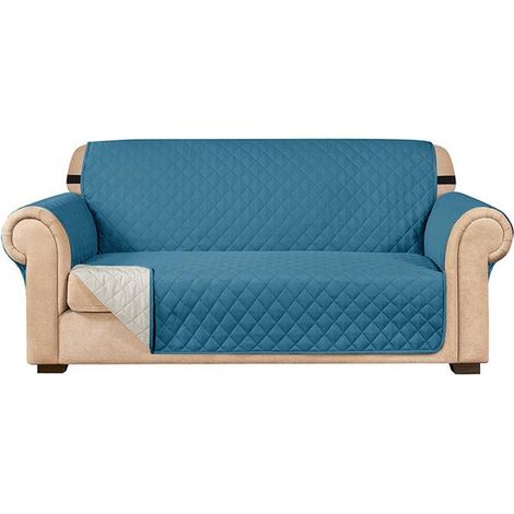 Funda de sofá reversible - funda para muebles apta para mascotas con banda elástica, impermeable (verde azulado) (1/5)