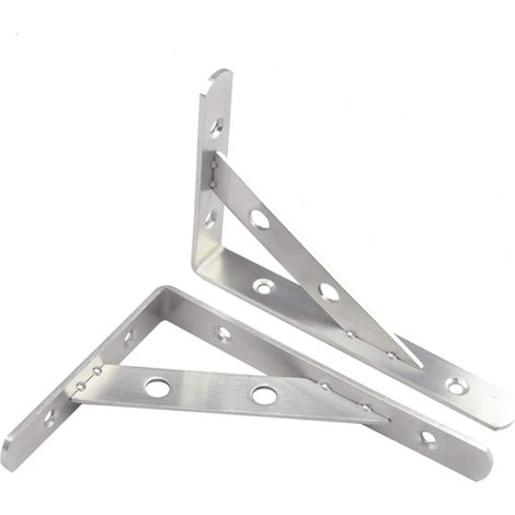 Support d'angle pour étagère, lot de 4, 150 x 100 mm, fixation murale en L (1/5)