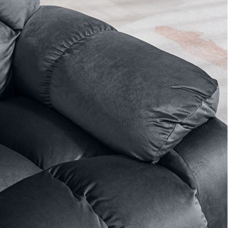 Fauteuil releveur électrique relax avec fonction lit, chauffage et massage, revêtement velours, cadre métallique robuste (1/5)