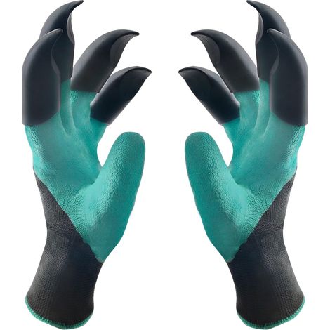 Filiyano-Gants de jardinage avec griffe intégrée, imperméables, pour creuser et planter, pour le jardinage, verts (1/5)