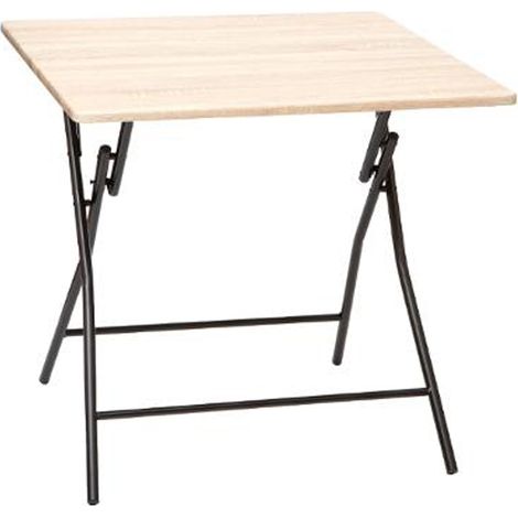 Table d'appoint pliante en métal coloris beige - L.80 x l.80 x H.75 cm -PEGANE-