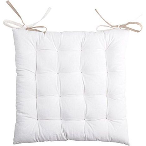 Coussin de chaise bicolore réversible en coton lin et écru