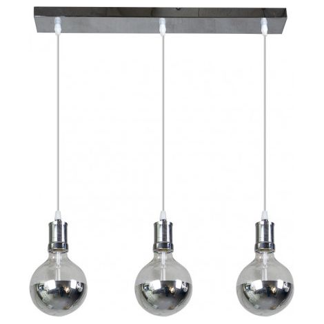 Lampara Gala 3xe27 Cromo/cromo  Bombillas   Incluidas 24w 2700k 2100lm Regx64x12,5 Cm (1/2)