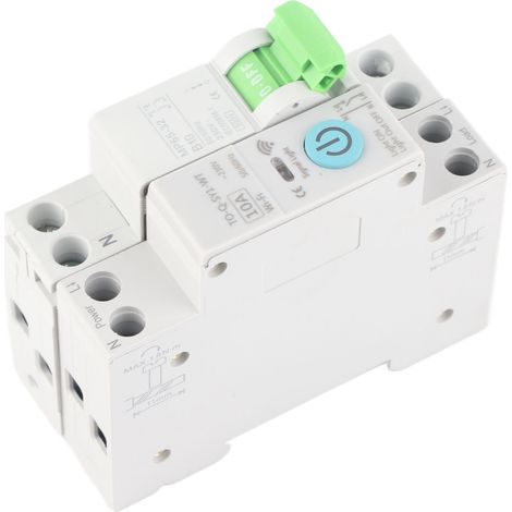 10A 1P+N 230V WLAN-Smart-Leistungsschalter mit Timer und Fernbedienung, Schutzset mit Fernbedienung (1/5)