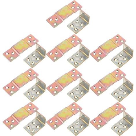 Supports Métalliques Détachables pour Longerons de Lit Kit 10 Paires Fixation Robuste en Métal Antirouille Accessoires pour Cadre de Lit en Bois Installation Facile pour (1/5)
