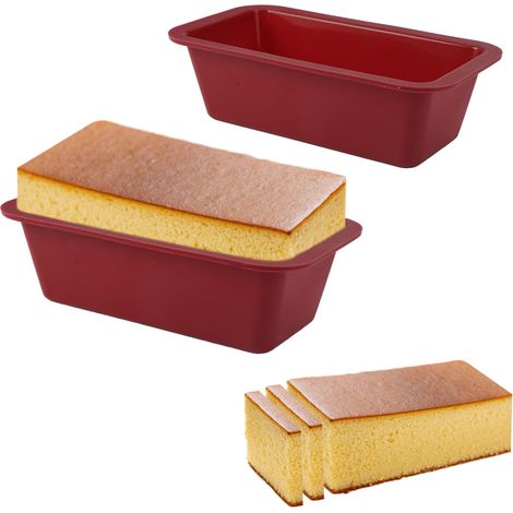 2 Pièces Moule Cake Silicone Rectangulaire 15.5x8.5x4.5cm (1/5)