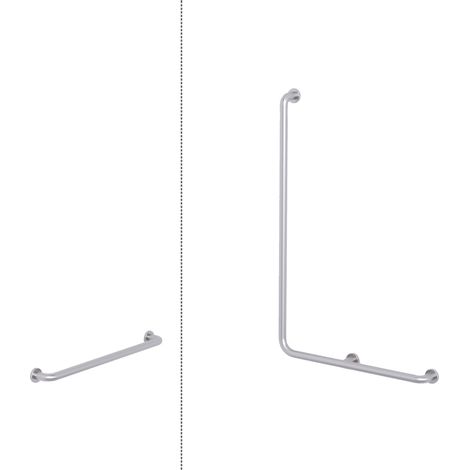 Presto Pack barra de apoyo 700 + Barra de apoyo ángulo larga derecha inox brillo (1/2)
