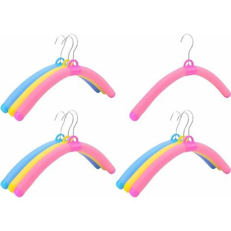 10 pièces de cintres en éponge antidérapants - Couleurs aléatoires - Cintres multi-usages organiseurs peu encombrants pour manteaux, pardessus, pulls, T-shirts, etc. (1/5)