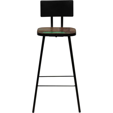 Barhocker-Set aus 2 Stück aus recyceltem Massivholz