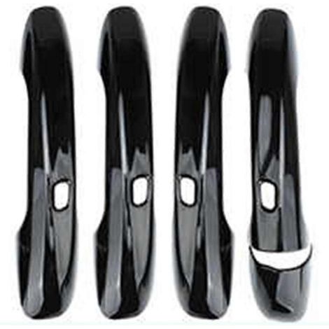 Lot de 4 autocollants noirs pour poignées de porte de voiture Mercedes-Benz AB CLA GLA GLE GLS (2015-2024) (1/4)