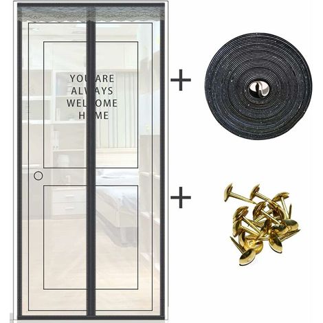 Moustiquaire, Rideau moustique,Automatique Rideau Porte,Ensemble moustiquaire , Maille ultra fine, Moustiquaire magnetique (100 220) (1/5)