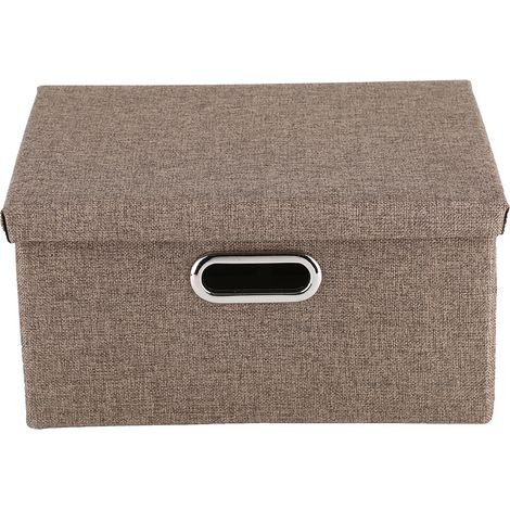 Panier de rangement pliable en tissu gris pour jouets, vêtements et serviettes.
