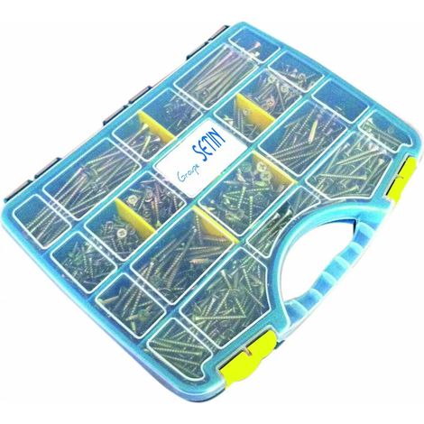 Coffret 1055 vis bois aggloméré bichromaté filetage total et partiel