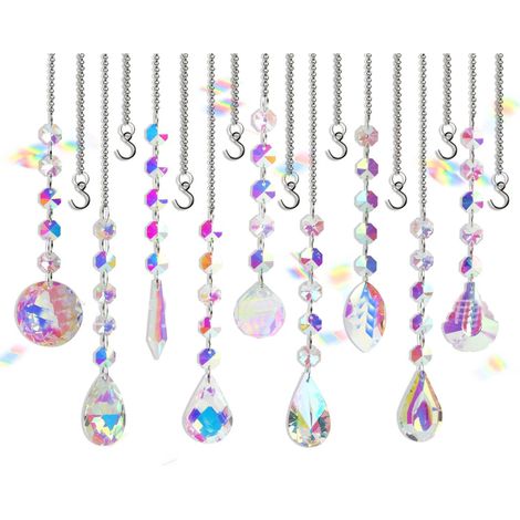 Lot de 9 décorations attrape-soleil en cristal pour la maison, lustre, jardin et sapin de Noël (1/5)