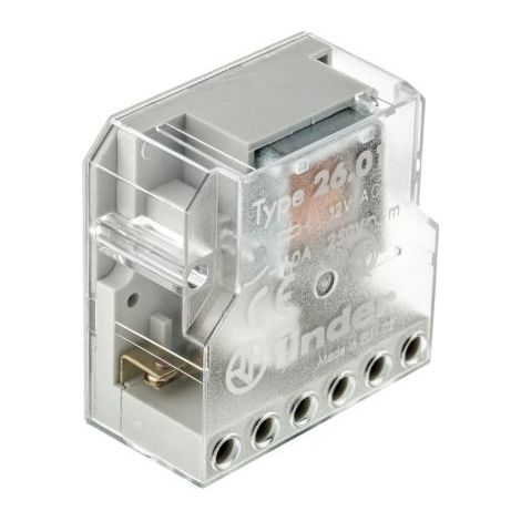 Finder – Relais de puissance 1NO 12V c.a. – Montage panneau 4.5W – Courant de commutation 10A – Accrochage avec vis