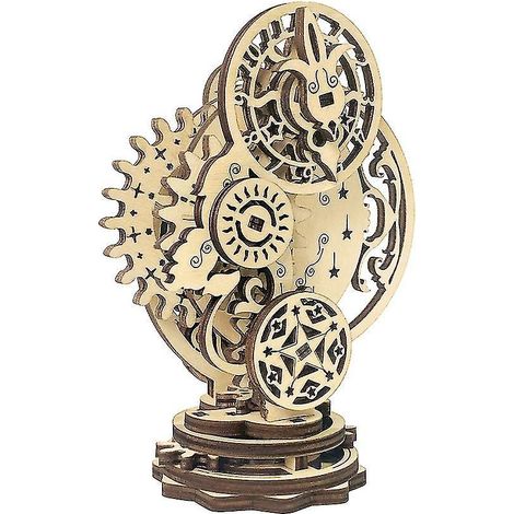 Horloge mécanique punk à monter soi-même, horloge à pendule 3D en bois, puzzle 3D en bois (1 set) - bois (1/3)