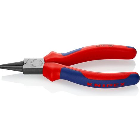 Knipex Pinza a Becchi Tondi Bonderizzata Nera, Rivestiti in Materiale Bicomponente 140 Mm 22 02 140 (1/5)