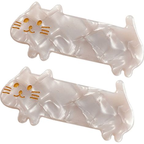 Pince À Cheveux Chat - Pince À Bec De Canard En Acétate Écologique - Pour Filles Femmes Adultes - Lot De 1 (1/5)
