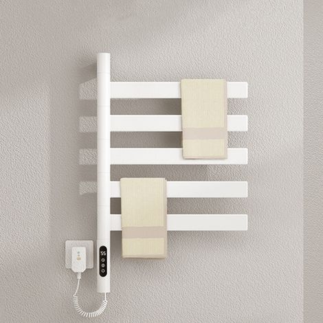 [JAMAIS UTILISÉ]Porte-serviettes chauffant électrique rotatif, élimination des bactéries et des acariens, économie d'énergie,Sèche-Serviettes électrique,Chauffage à 360°,Blanc (1/5)