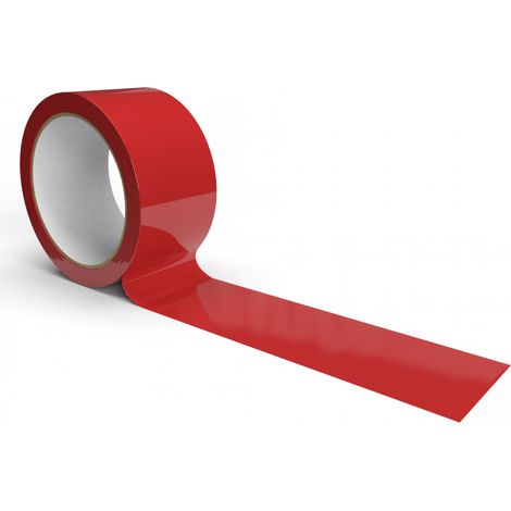 IMBALLAGGI 2000 - Nastro Adesivo Pacchi da Imballaggio - 50x66 - Nastro da Imballo Rosso per Trasloco e Trasporto - Confezione da 6 Rotoli