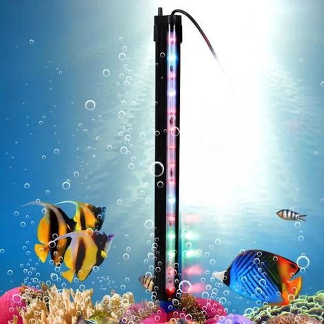 LED-Aquarienleuchte, vielseitig einsetzbarer, farbiger LED-Lichtstreifen mit Sprudelfunktion für Aquarien, 100–240 V (1/4)
