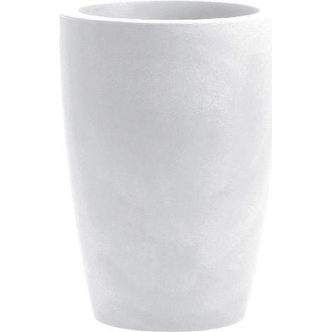 Vaso tondo resina TYLUS cm. 30 BIANCO (1/2)