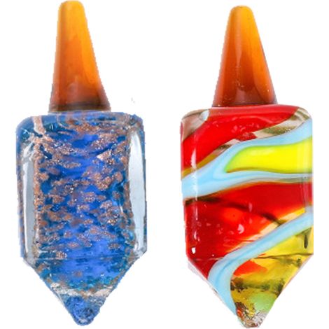 Zweiteilige, mundgeblasene Glasfigur, kleines Gyroskop-Ornament für die Heimdekoration, Geburtstagsgeschenk, Glasplatte