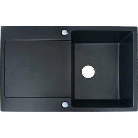 Fregadero 1 Seno + Escurridor Cuadrado de Resina 78 x 49,5 x 19 cm Fregadero de Cocina Resistente (1/5)