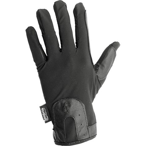 XXS, Noir: Gants d'équitation en lycra avec empiècements en similicuir