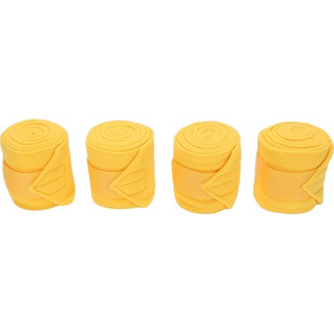 Bandages de polo pour chevaux 4pcs en polaire douce jaune 110x11cm protection confortable stable (1/4)