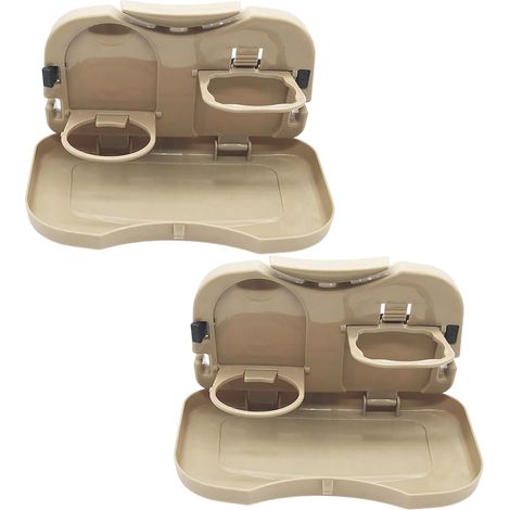 Plateau arrière pliable avec porte-gobelet pour collations, boissons, repas, bureau, travail, voyage, trajets (1/5)