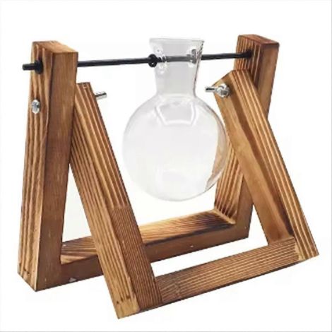 Ensemble de vases de table avec cadre en bois, pot de fleurs multifonctionnel pour bonsaï, base hydroponique, terrarium, contenants d'exposition, décoration intérieure A (1/5)