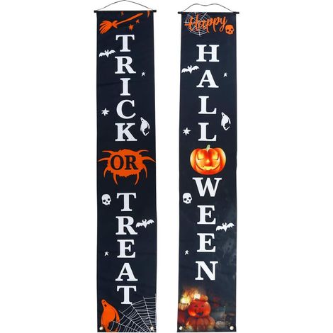 1 Ensemble De Drapeaux De Fête Rideau De Porte Bannière Rideau Suspendu Vintage D'Halloween Décoration D'Automne Décorations De Rideau De Porte D'Halloween (1/5)
