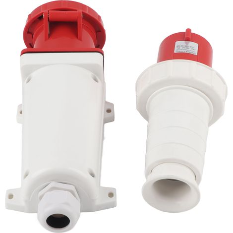 Connecteur de prise ouverte étanche IP67 5 broches 380415V 63A pour usage industriel et aéronautique en extérieur (1/5)