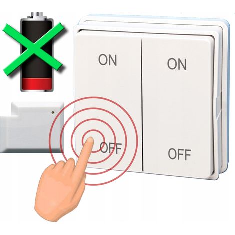 Control remoto por radio Kinetic Button 2P RF de 2,4 GHz para módulos RTX (sin pilas) (1/4)