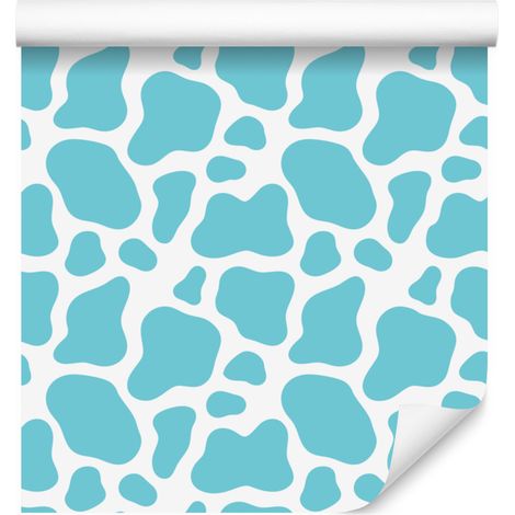 Papel pintado Cow Patches, verde celadón y blanco, fondo verde celadón 50x1000 cm (1/5)