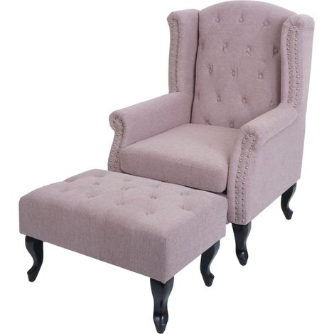 fauteuil Chesterfield, fauteuil relax fauteuil club fauteuilàoreilles, tissu / textile hyd (1/5)