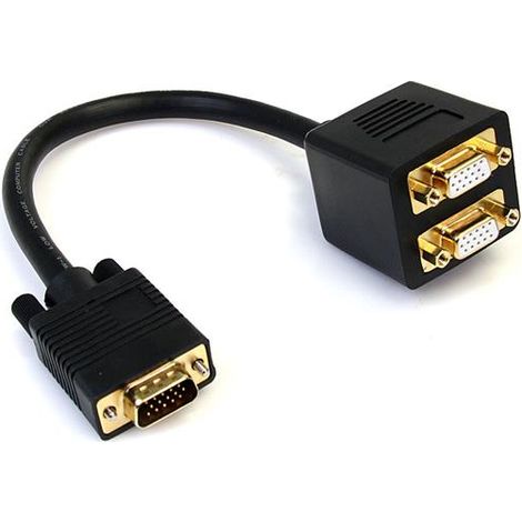 StarTech.com Câble répartiteur vidéo VGA de 30cm - 1x VGA (Mâle) vers 2x VGA (Femelle) - Noir