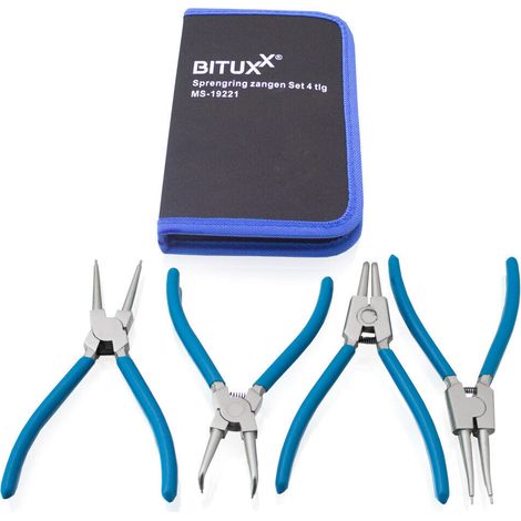 Bituxx Sprengringzangen Set 4 tlg. Sprengring Seegering Sicherungs Ring Zange