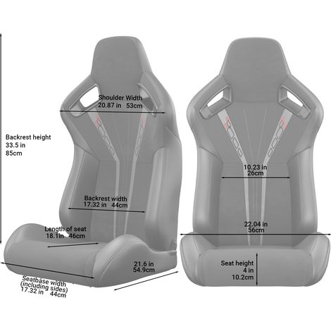 Coppia sedili racing reclinabili in PVC neri OKMYHOME (1/2)