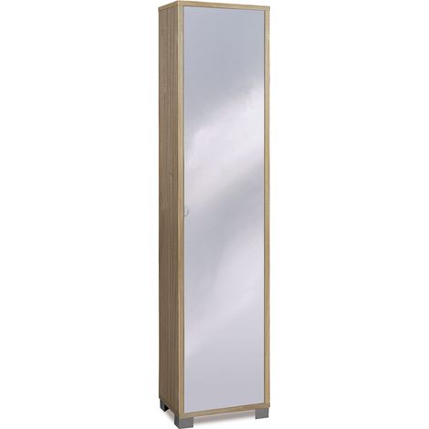 Armadio 1 Anta con Specchio 43x190x29 cm Noce Stelvio (1/3)