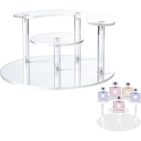 Rangement Parfum, Organisateur Parfum, Présentoir en Acrylique, Etagere parfum, pour Cupcake Dessert Vernis à Ongles Épices Objets de Collection Figures Bijoux Gâteau Donuts(1 Pièces, Transparent)