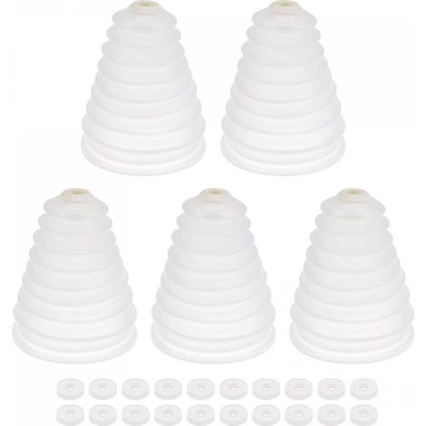 Lot de 5 cache-poussière en caoutchouc pour perceuse électrique, marteau perforateur à percussion, bol à cendres, accessoires pour outils d'appareil, blanc 130 mm (1/5)